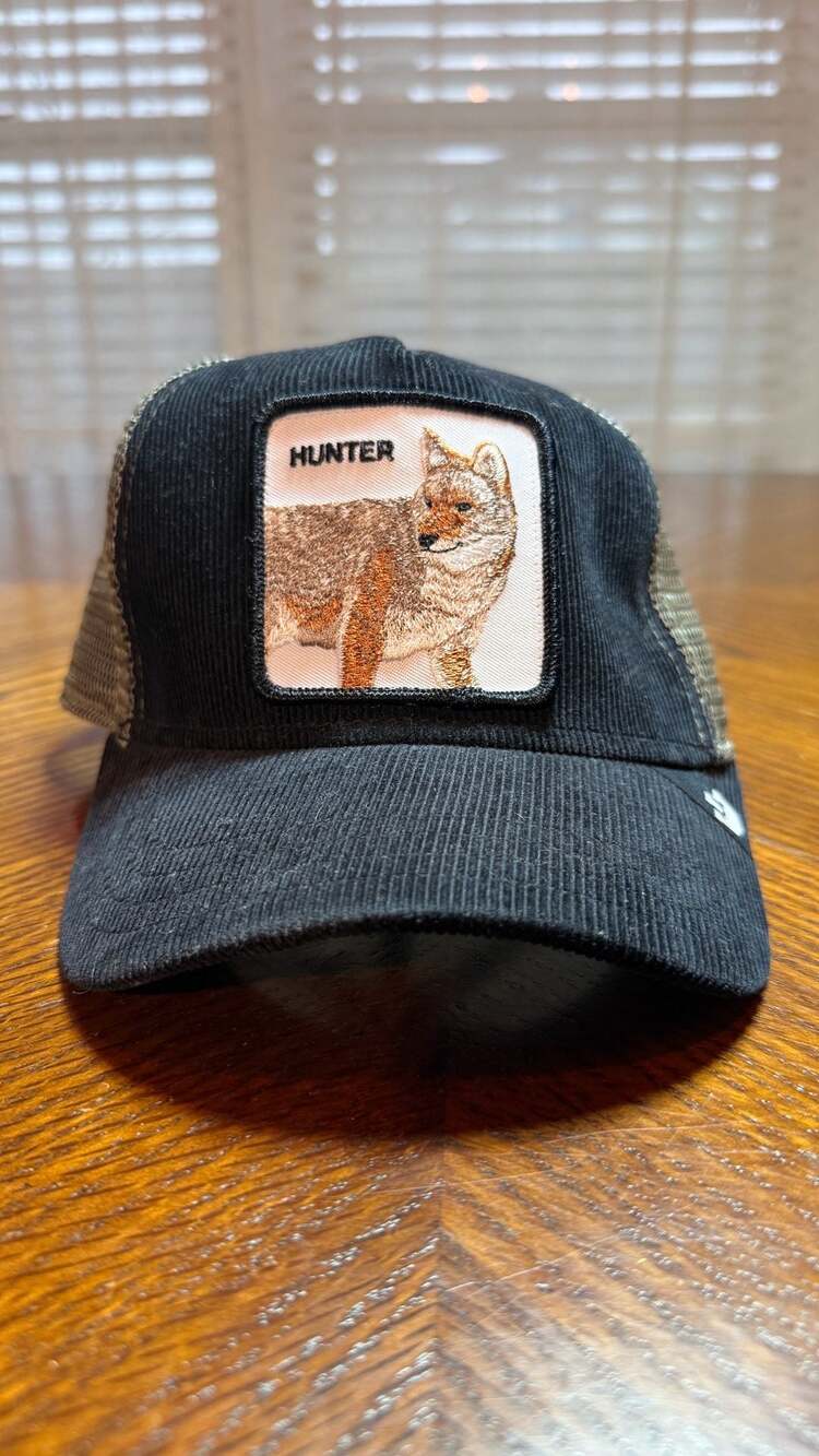 Goorin Bros Hunter In The Woods Trucker Hat Black Grey Corduroy